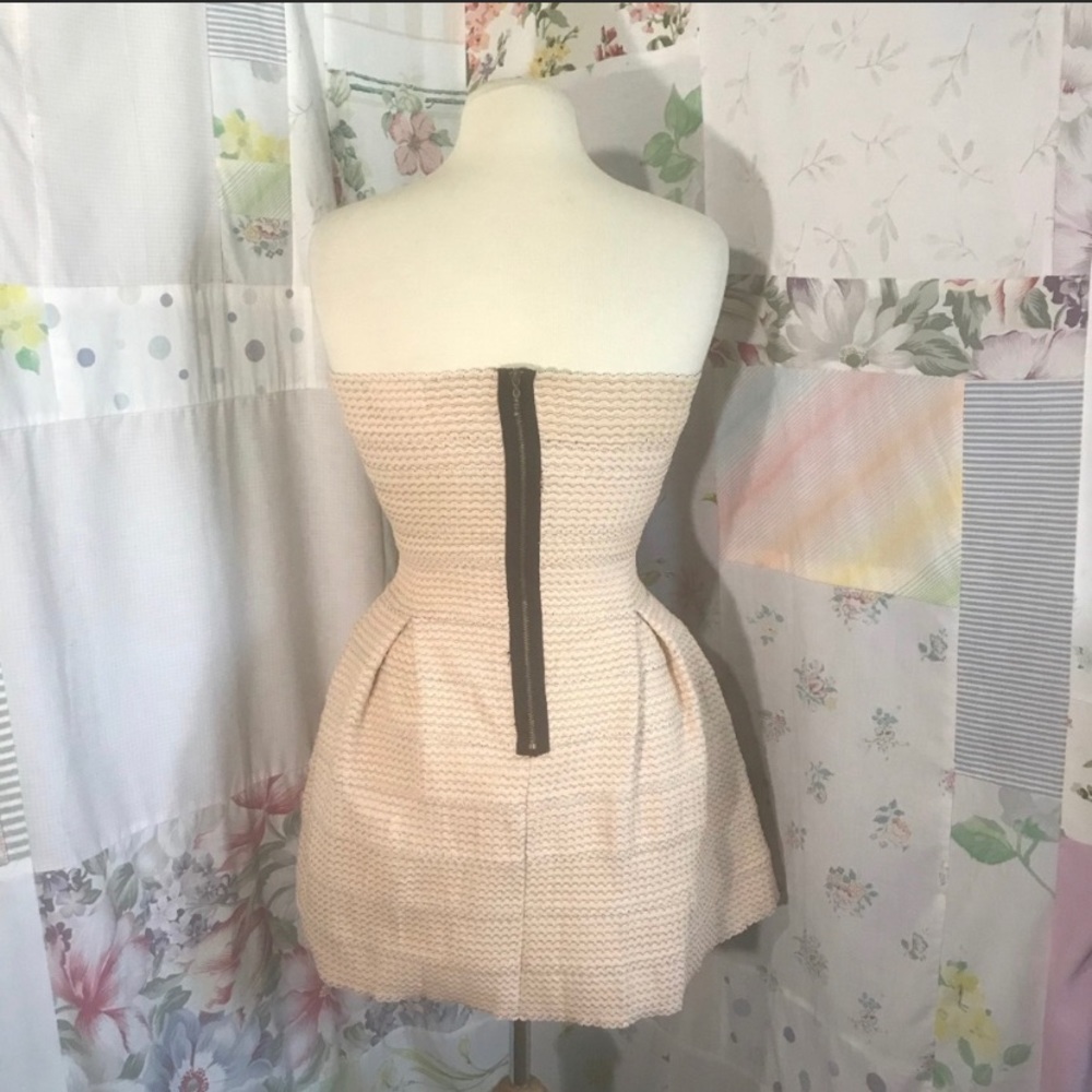Strapless Mini Dress Ribbed Nude - Picture 3 of 3